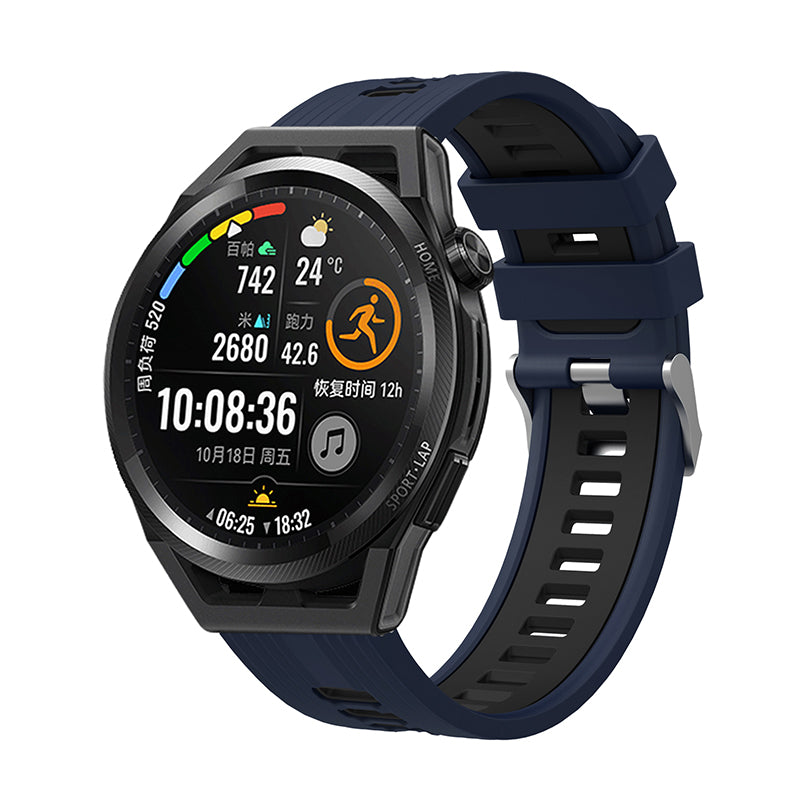 For Huawei Watch GT 3 (46mm) Dual Color 22mm Silicone Watch Strap Replacement Wrist Band For Huawei Watch GT 3 (46mm) Dual Color 22mm Silicone Watch Strap Replacement Wrist Band